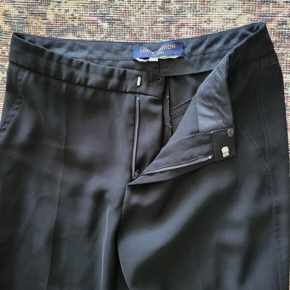 Louis Vuitton Uniform Women High Rise Trouser Pant Polyester Black sz 38 - Picture 4 of 7